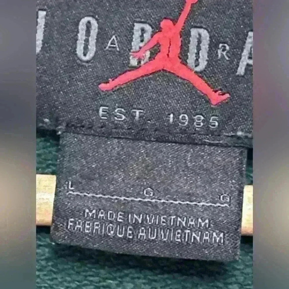 JORDAN ESSENTIALS FLC PULLOVER HOODIE "NOBLE GREEN" Size Large - Picture 4 of 5